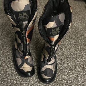Coach Multicolor Patterned Boots